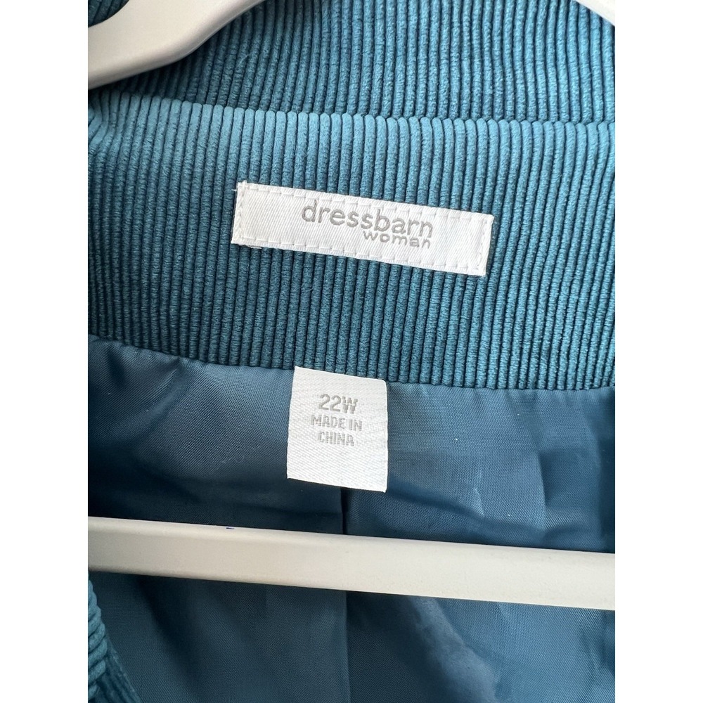 Dressbarn Blue Blazer Jacket Women Plus 22W Lined Pockets Button Collared - Picture 3 of 10